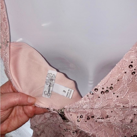 Sparklers pink sequins mini sleeveless size 3 dress - Picture 3 of 5